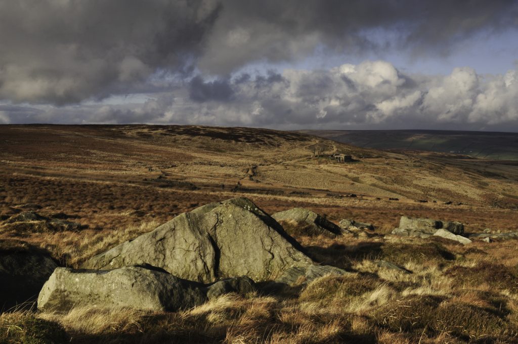 A view of Top Withens from Delf Hill 