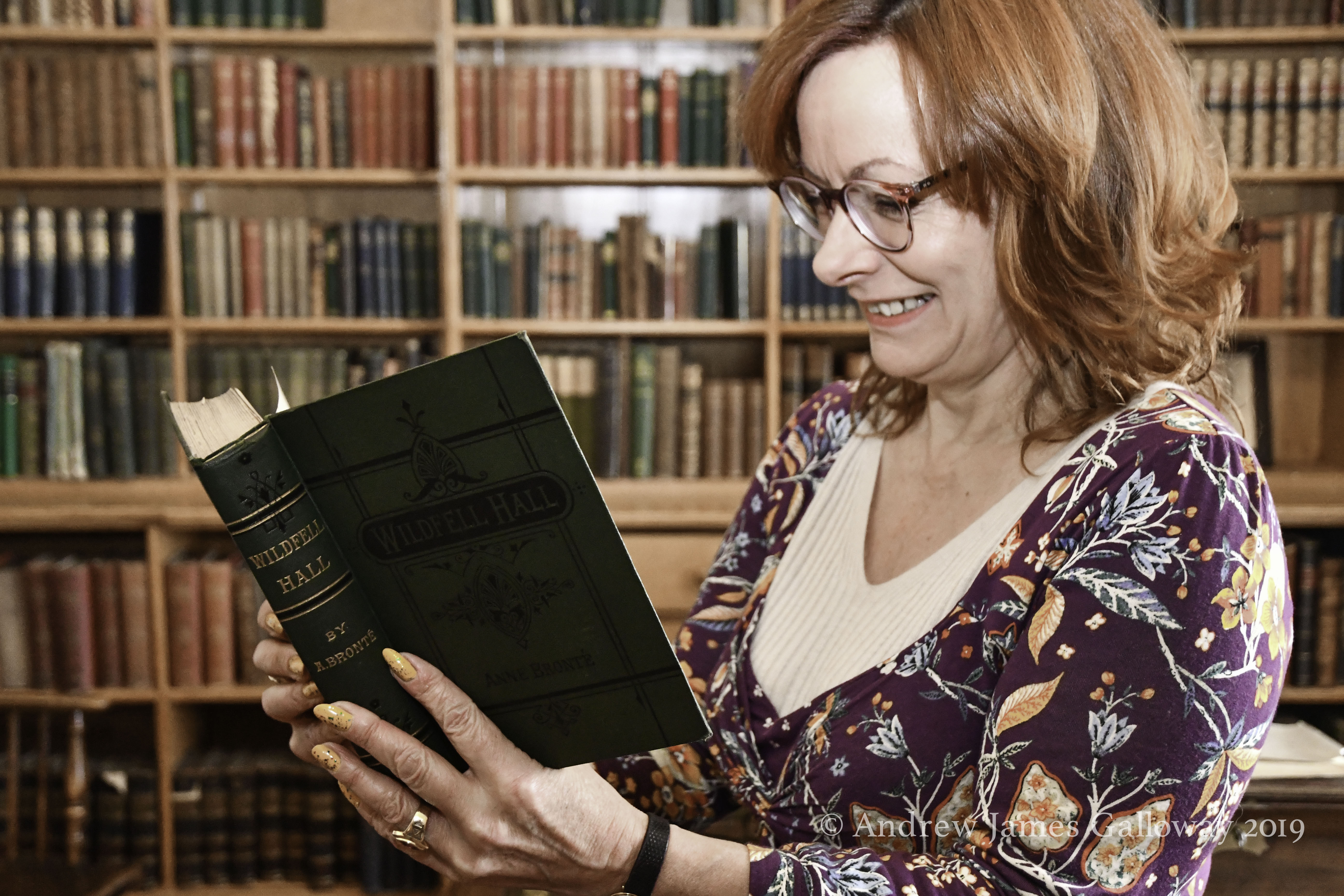 Elizabeth Gaskell House Trustee, Jane Baxter reading from the 1880 edition of The Tenant of Wildfell Hall